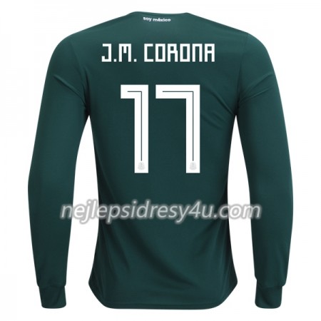 Fotbalový Dres Mexiko J.M.Corona 17 Domácí MS 2018 Dlouhý Rukáv